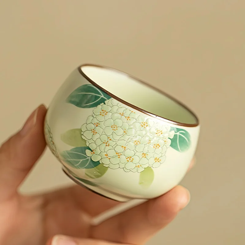 رسمت باليد الكوبية فناجين الشاي السيراميك ماستر كوب الصينية الكونغ فو Gongfu فنجان شاي المنزلية رو فرن تذوق أدوات الشاي حفل الشاي - الصورة 2